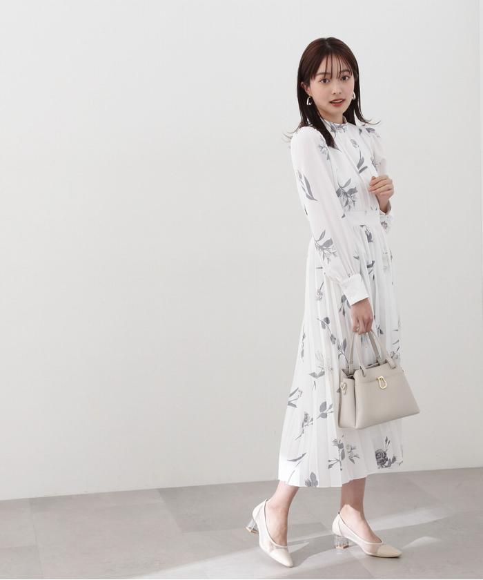 【新品未使用】プロポーション☘️フラワーシャツワンピース ブルー PROPORTION BODY DRESSING｜フラワーカラーシャツワンピース