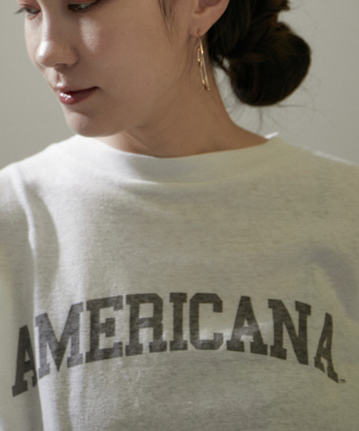 Americana（アメリカーナ）】ロゴプリントロールアップT2