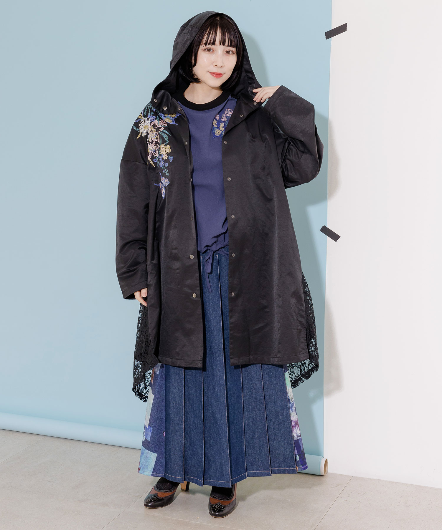セール 50%OFF】スカラー ScoLar 花蝶刺繍レース切替スプリング