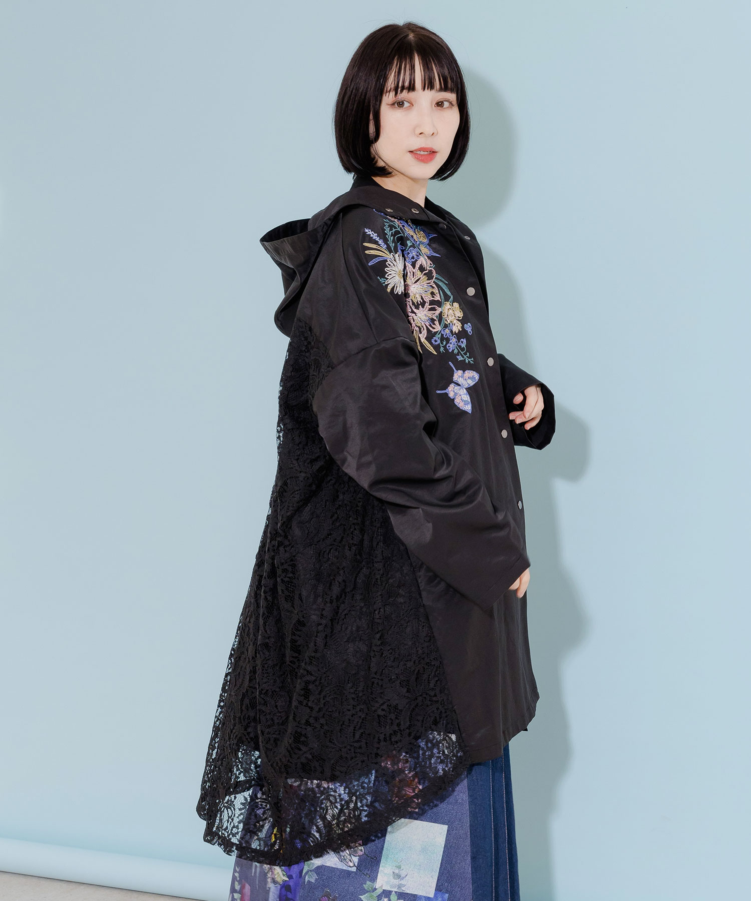 セール 50%OFF】スカラー ScoLar 花蝶刺繍レース切替スプリング
