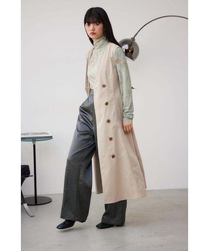 【関税込み】Sportmax ベージュ Ricamo トレンチコート ベルト付きワイドシルエットトレンチコート（トレンチコート