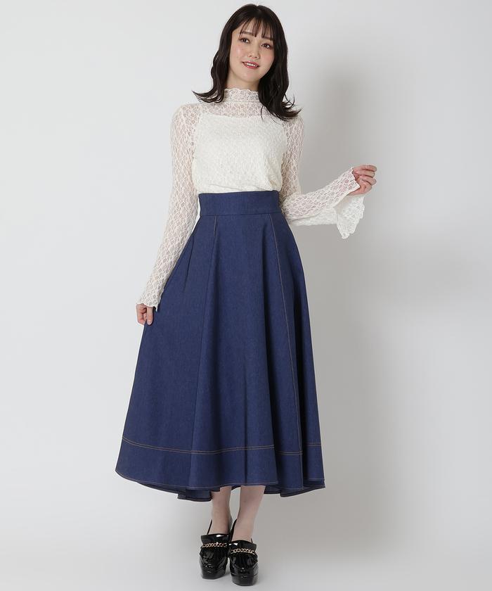 レゴリスさま専用✴︎【新品】Dou Dou リヨセルデニム(今季) デニムライクフレアスカート(505889922) | レディアゼル