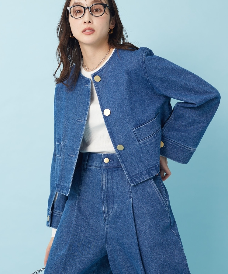 パル PAL 【Loungedress】花柄刺繍デニムジャケット （blue