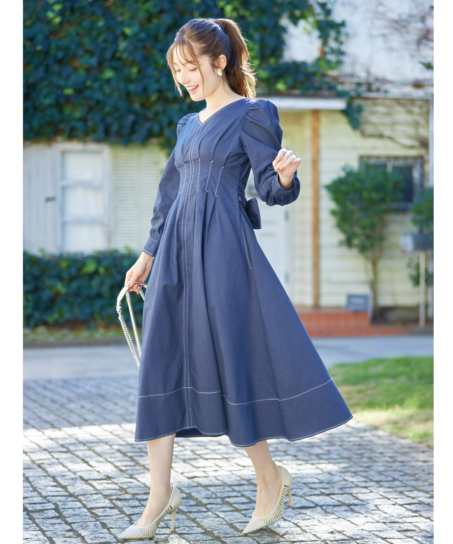 frill denim onepiece | Katrin TOKYO