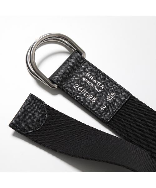 送料無料 いくらから プラダ PRADA PRADA 2CN028 BV1 002 Dカン ベルト/ブラック 小物
