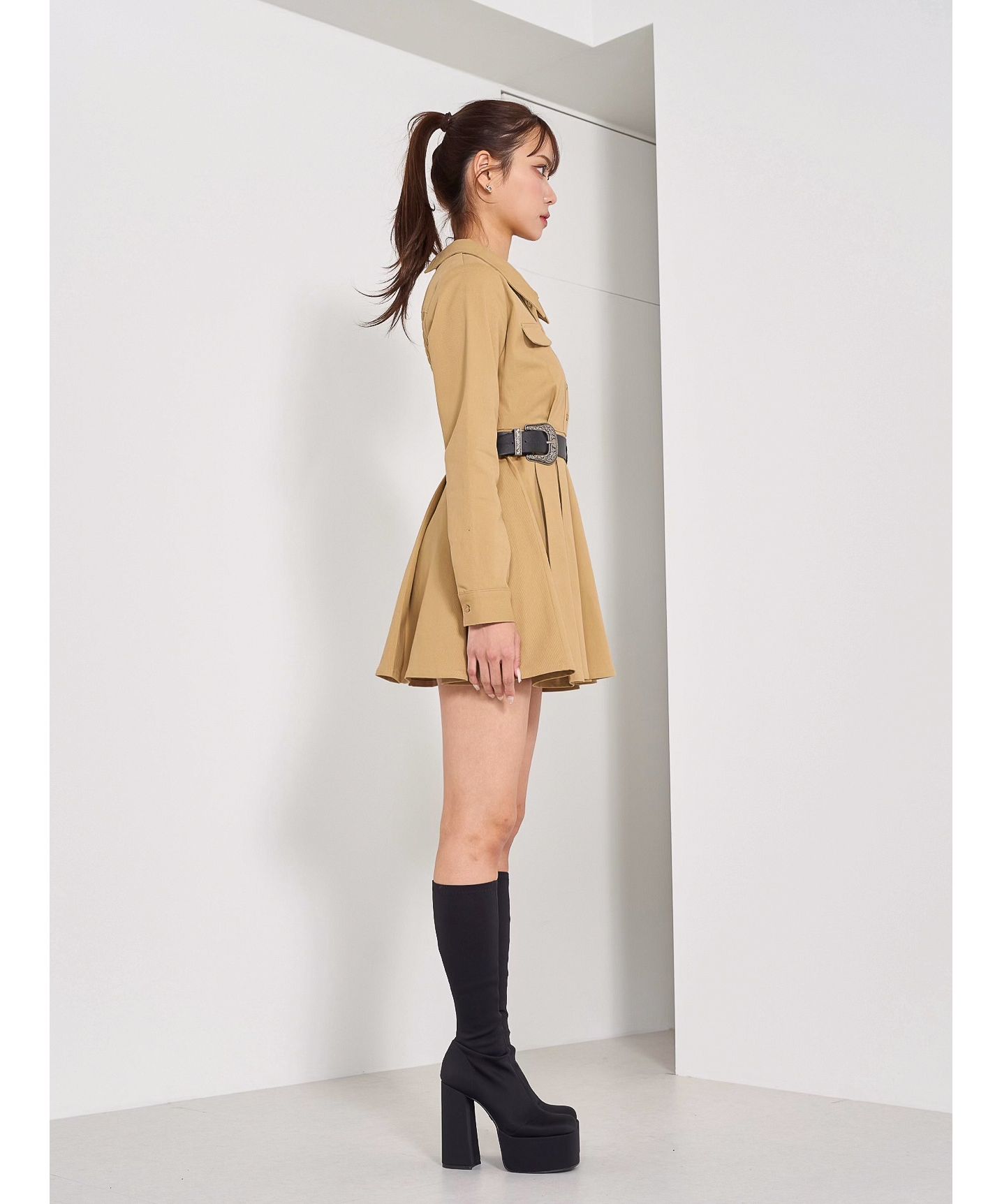 ダブルフリルミニワンピース　ダーリッチ　FL Darich ベルトセット ダブルフリルミニワンピース ダーリッチ FL Darich ベルトセット