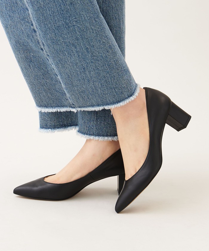 あい様 新品 オデットエオディール オープントゥ 本革 エナメル ローパンプス パンプス | ODETTE E ODILE (Women)/オデット エ オディール