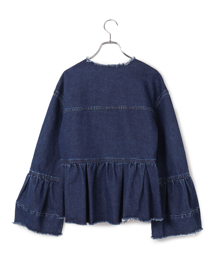 セール】【WEB限定】カットオフペプラムデニムジャケット