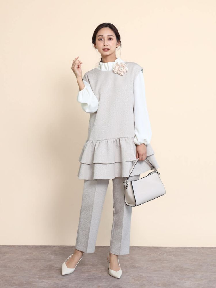 セール】フェンネル FENNEL ジャガードチュニックジレ(SET UP セール】フェンネル FENNEL ジャガードチュニックジレ(SET UP