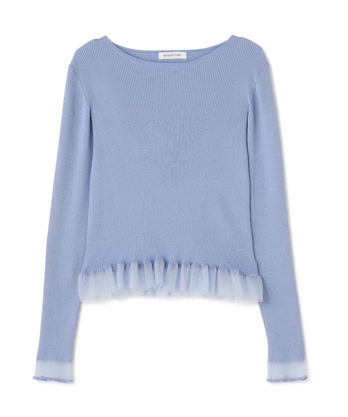 セール】シアーフリルリブニット 24SS(505892220) | ナチュラル セール】シアーフリルリブニット 24SS(505892220) | ナチュラル