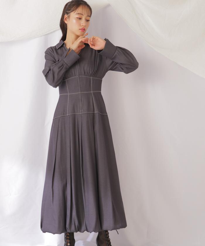 JILL STUART バーガンディ クリスティーAラインワンピース JILL by JILL STUART（ジルバイジルスチュアート）の