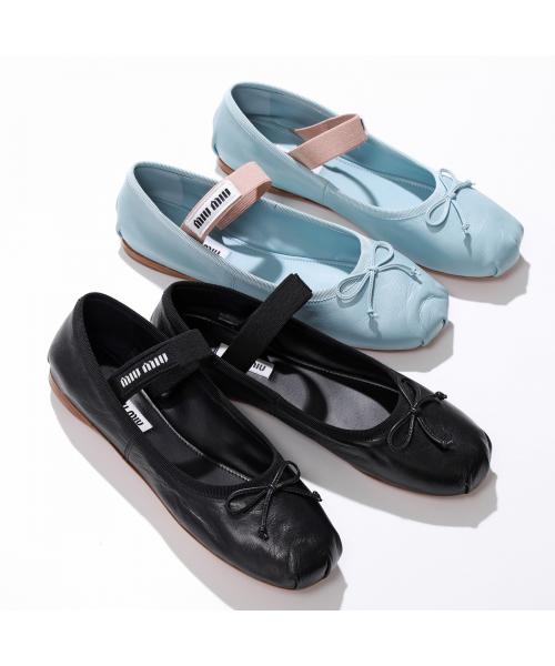 セール】MIUMIU バレエシューズ 5F794D XUU レザー バレリーナ セール】MIUMIU バレエシューズ 5F794D XUU レザー バレリーナ