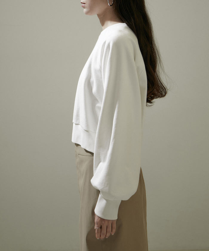 セール 20%OFF】【WEB限定】サイドジップクロップドスウェット