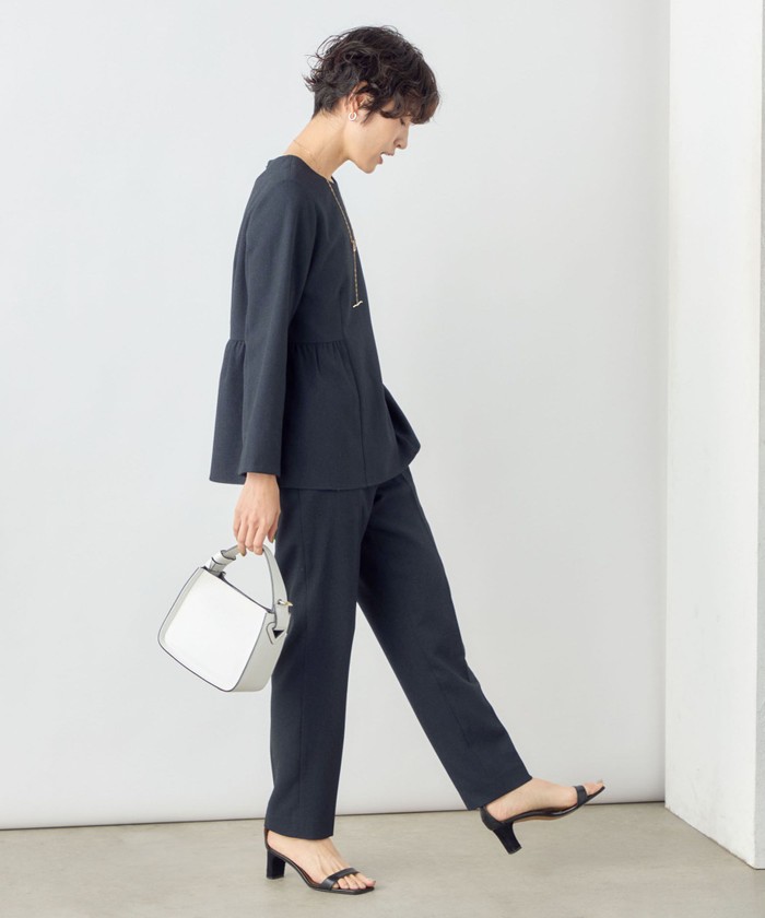 新品 NOLLEY'S ノーリーズ ツイル バーズアイ　ペプラムブラウス NOLLEY'S｜<<セットアップ対応>>ツイル バーズアイペプラム