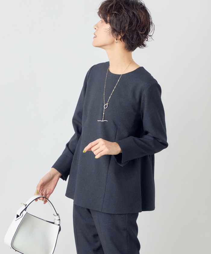 新品 NOLLEY'S ノーリーズ ツイル バーズアイ　ペプラムブラウス NOLLEY'S｜<<セットアップ対応>>ツイル バーズアイペプラム