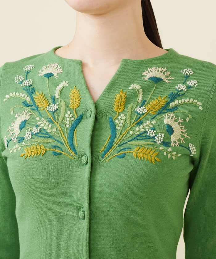 シビラ Sybilla 花柄刺繍 七分袖カーディガン - メルカリ