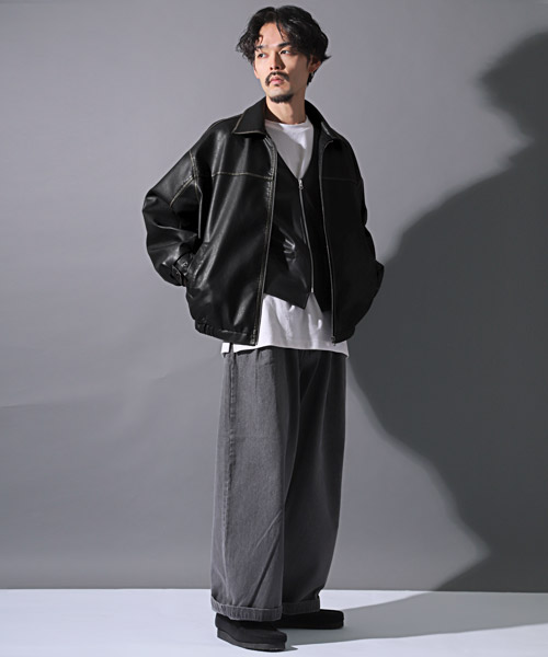 セール】ラグスタイル LUXSTYLE ウォッシュド加工PUレザー
