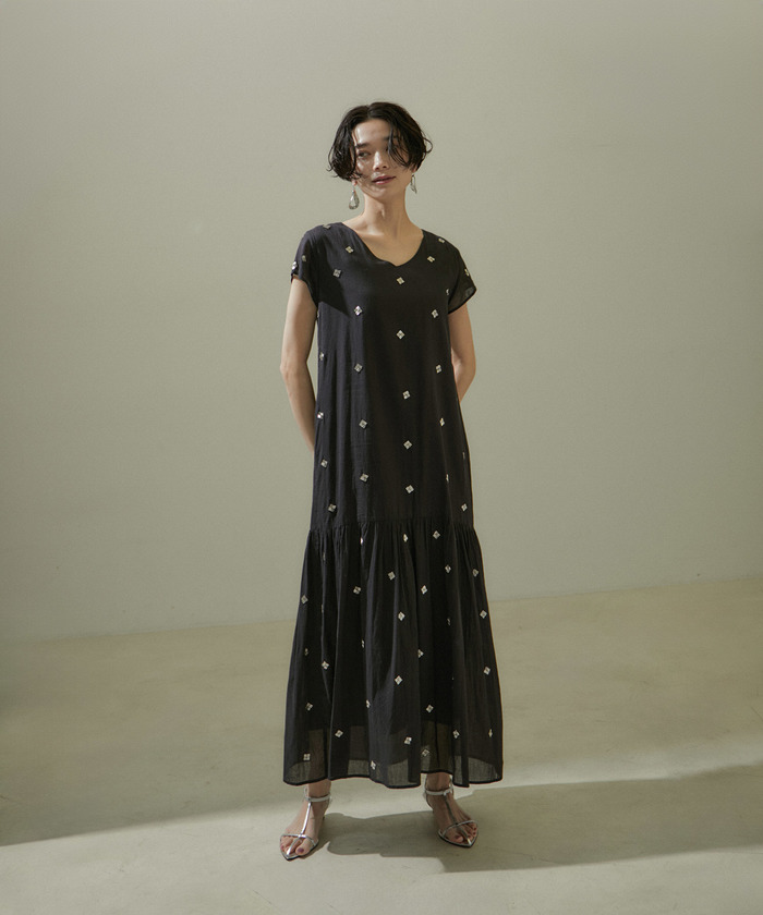 SALON adam et rope' ワンピース 「WEB限定」スキッパーニット