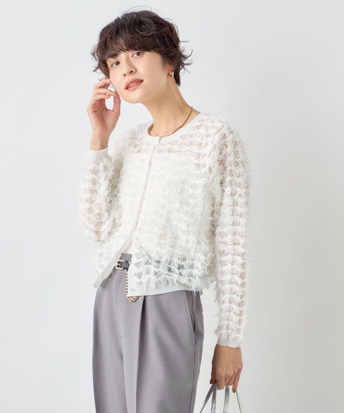 NOLLEY'S （ノーリーズ） カットフリンジ2 WAYカーディガン セール 30%OFF】《手洗い可能》カットフリンジ2WAYカーディガン