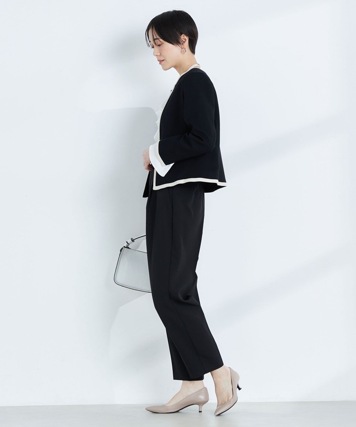 クーポン】【セール 30%OFF】◇【WEB限定】配色ノーカラー