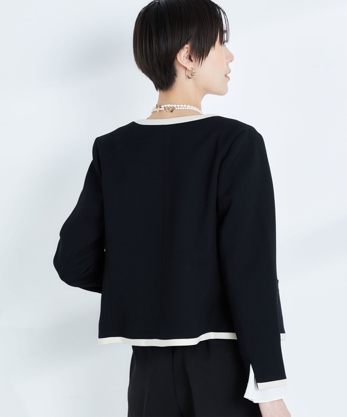 クーポン】【セール 30%OFF】◇【WEB限定】配色ノーカラー