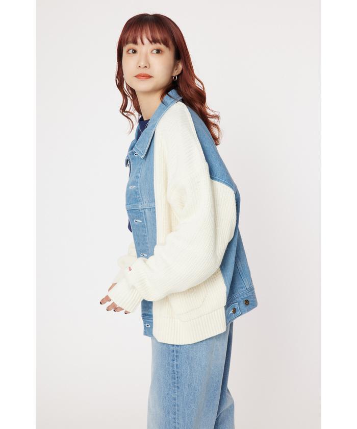 【あす楽対応】 DENIM ドッキングカーディガン(505896642) | ロデオクラウンズ トップス