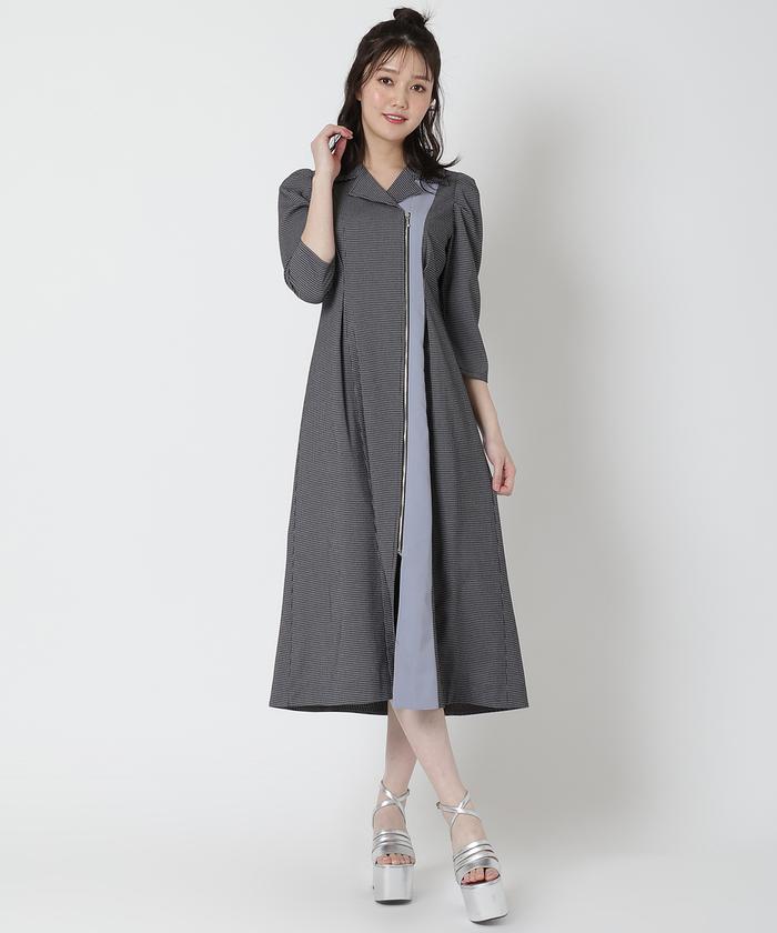 シャツチェックジップワンピース(505896659) | レディアゼル シャツチェックジップワンピース(505896659) | レディアゼル