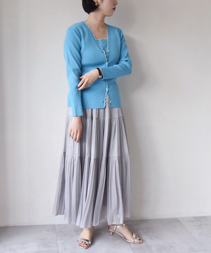 SHIPS for women / シップスウィメン quaranciel:〈手洗い可能〉スカラップ カーディガン & タンクトップ アンサンブル quaranciel:〈手洗い可能〉スカラップ カーディガン & タンク