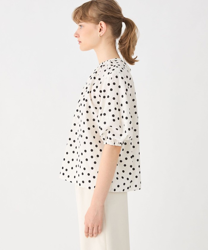 ballsey ドットプリント ランタンスリーブブラウス BALLSEY(ボールジィ) ドットプリントランタンスリーブブラウス