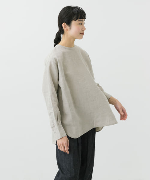 かぐれ 24SS リネンクルーネックシャツカーディガン かぐれ（カグレ）の「リネンクルーネックシャツカーディガン（T