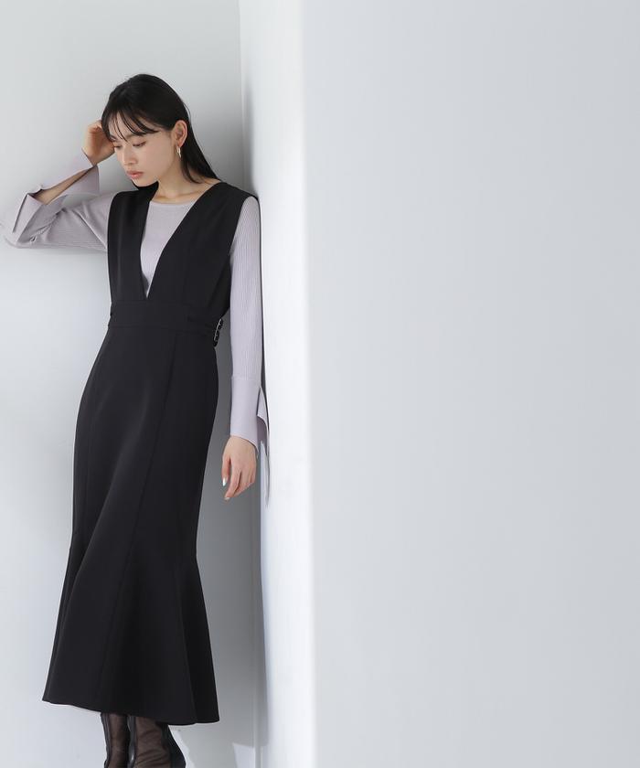 NATURAL BEAUTY BASICサイドベルトフレアジャンスカ セール