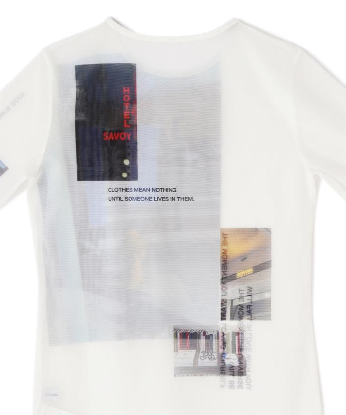 トップス MAISON SPECIAL/Photo Print Mesh Tops Photo Print Mesh Tops/フォトプリントメッシュトップス【MAISON