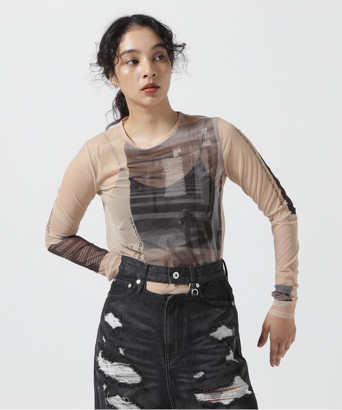 MAISON SPECIAL/メゾンスペシャル/Photo Print Mesh Tops