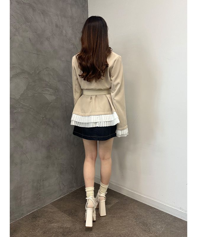 エイミーイストワール eimy istoire プリーツトリムテーラード