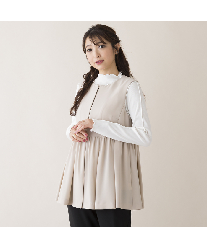 セール 50%OFF】【セットアップ対応】ペプラムジレ(505899699