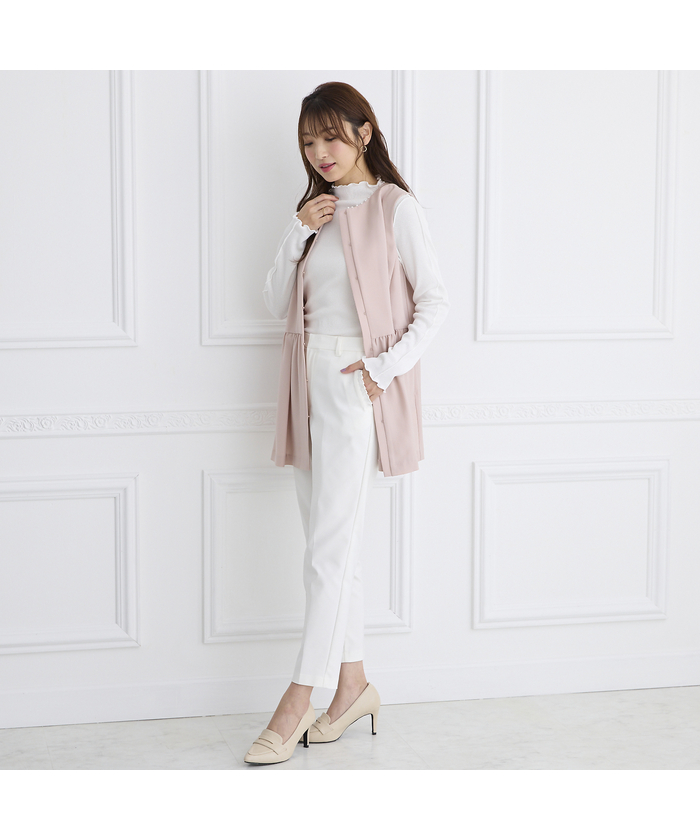 セール 50%OFF】【セットアップ対応】ペプラムジレ(505899699