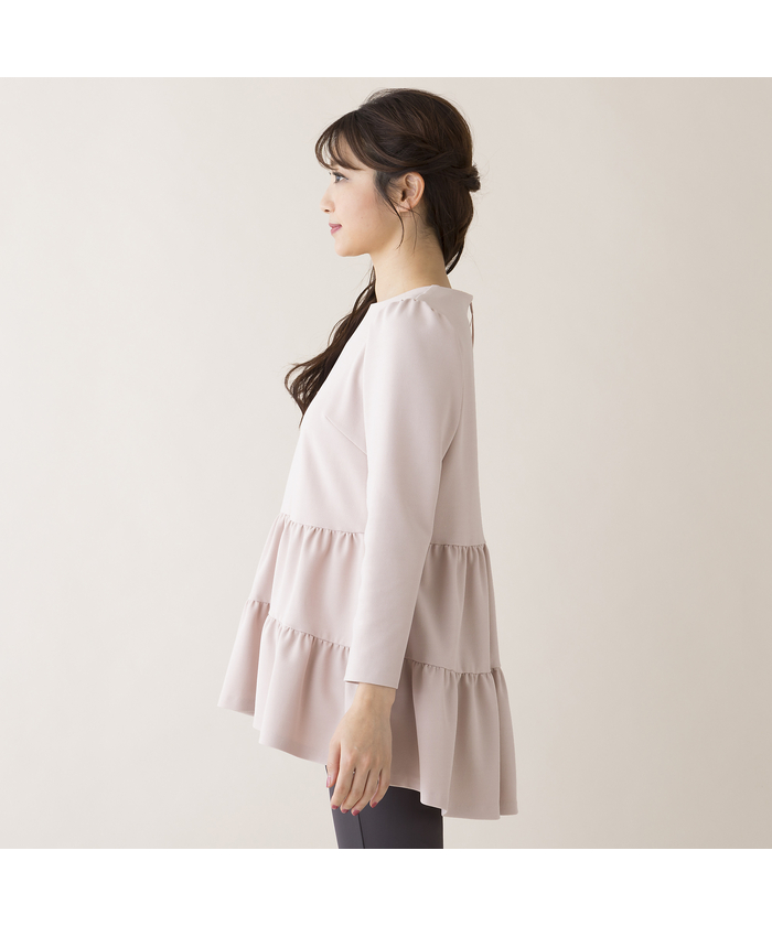 セール 60%OFF】パーフェクトジャージフリル切替カットソー