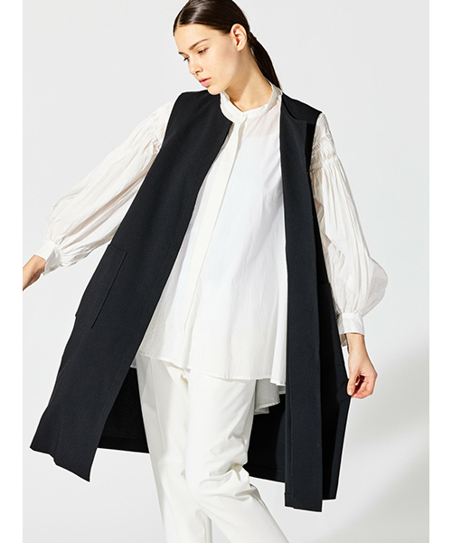 mizuiro ind｜フロント フライ コクーン ジレ front fly cocoon