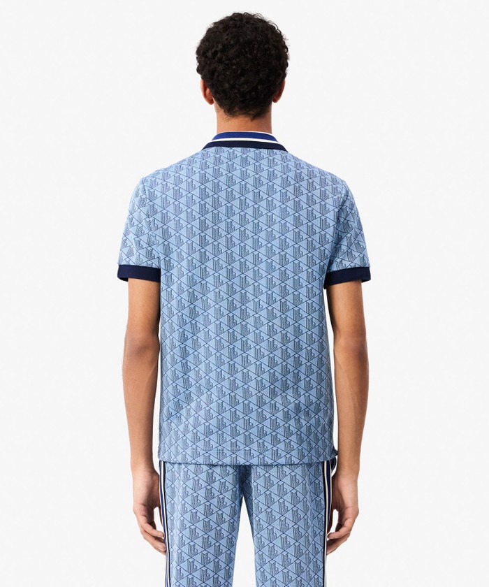 ラコステ LACOSTE モノグラムジャカード半袖ポロシャツ