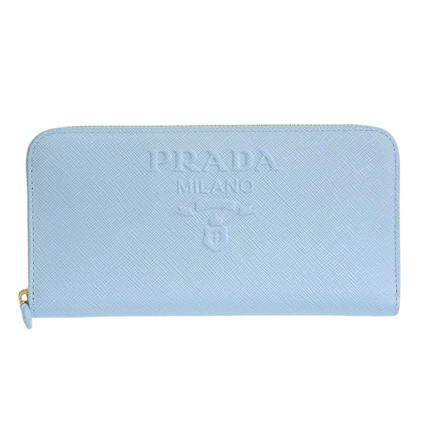 プラダ PRADA ラウンド長財布 SAFFIANO TRIANGOLO METAL CHARM