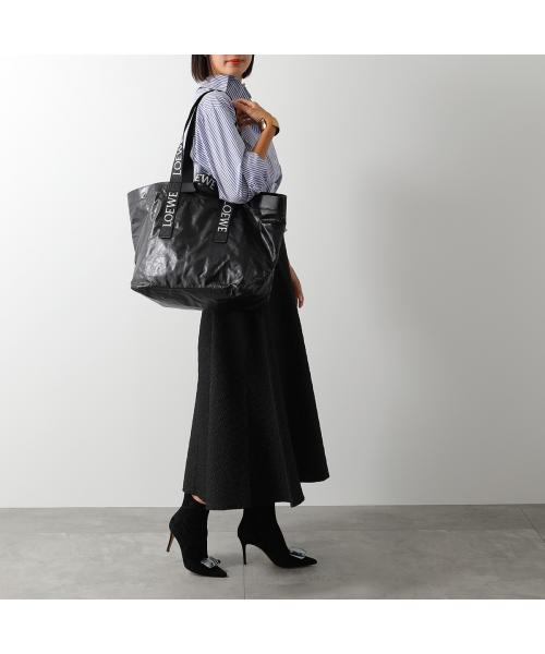【都会的な夏バッグ】LOEWE フォールドショッパー ブラック お値下げしました】ロエベ (LOEWE) トートバッグ フォールド