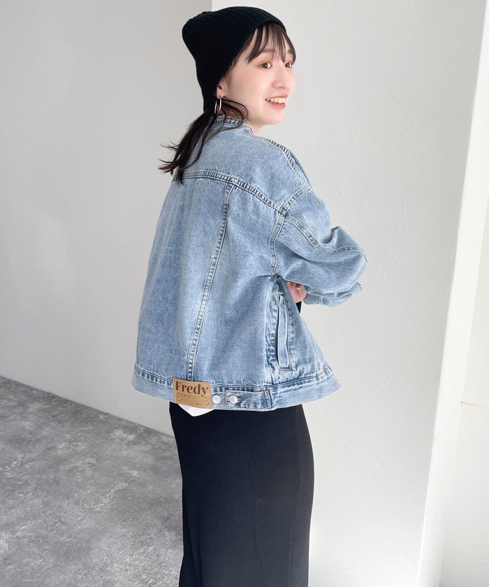 fredy emue フレディ エミュ　ノーカラー　デニムジャケット　Gジャン trim_ofnls_itemec852aeccaf711e