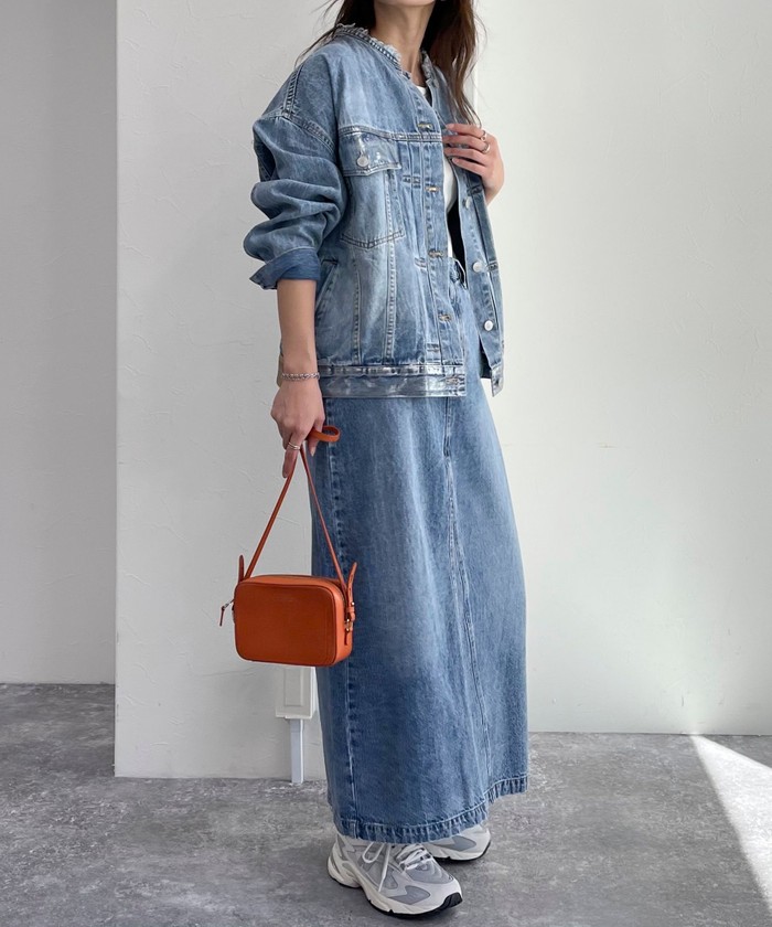 Fredy emue グレイッシュブルー 箔ありデニムジャケット trim_ofnls_itemec852aeccaf711e