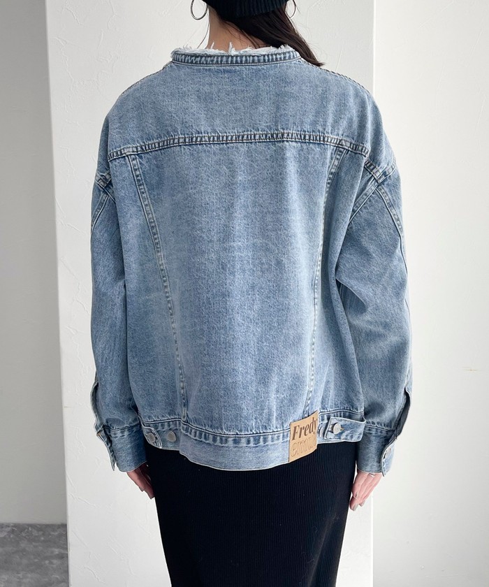 Fredy emue グレイッシュブルー 箔ありデニムジャケット trim_ofnls_itemec852aeccaf711e