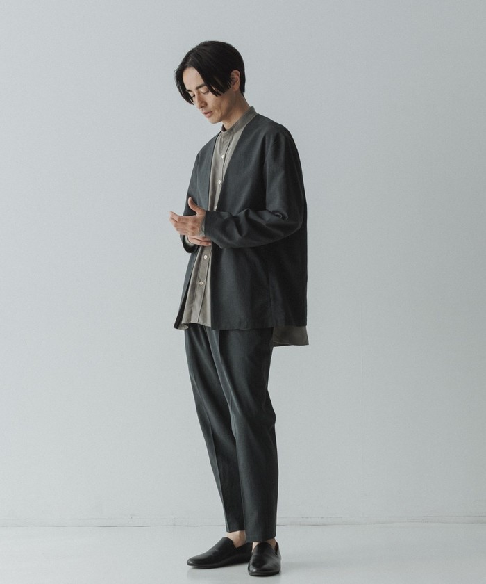 美品 Adam et Rope ノーカラージャケット セットアップ ベージュ