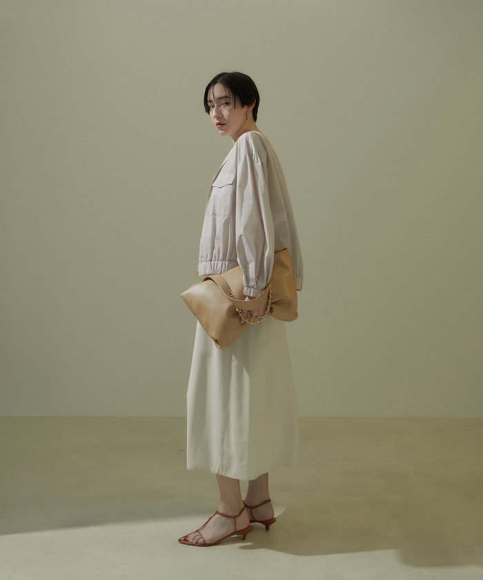 【美品】ロペ　ショートジップライトブルゾン　エクリュベージュ　36 ROPÉ(ロペ) / ショートジップライトブルゾン (ジャケット