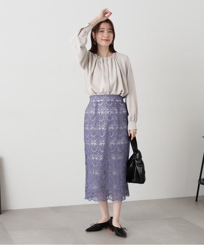 セール 50%OFF】デコルテギャザーとろみブラウス(505879878