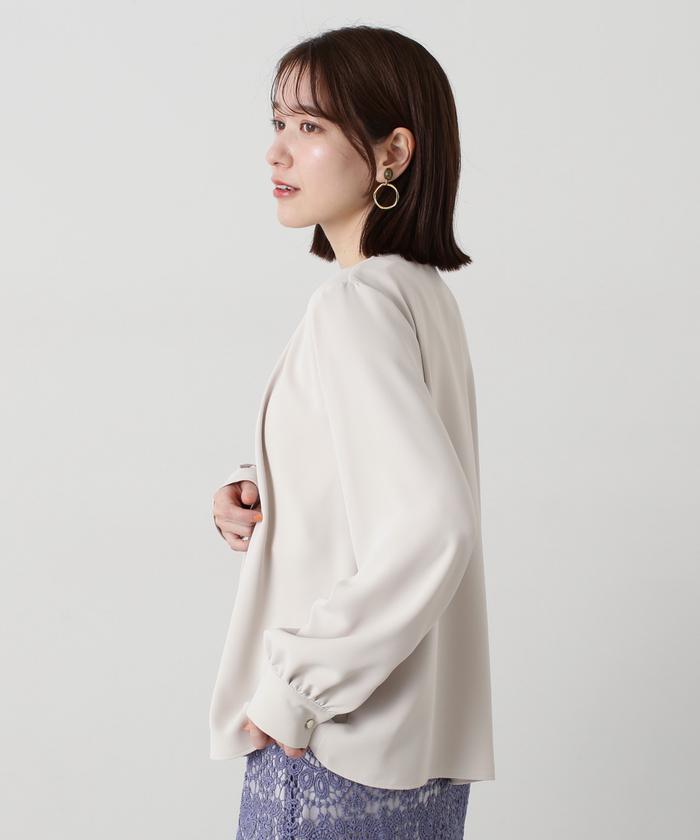 セール 50%OFF】デコルテギャザーとろみブラウス(505879878