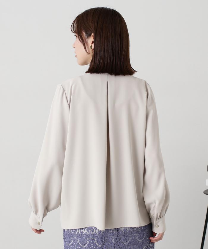 セール 50%OFF】デコルテギャザーとろみブラウス(505879878