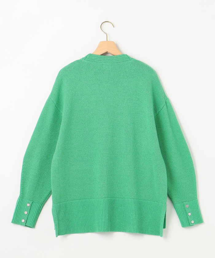 モヘアカーディガン　L Diamond Green 新品 モヘアライク 総柄 ニットカーディガン / オーバーサイズ ニット